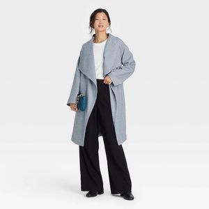 a new day Women’s Knit Wrap Coat. Color: Blue. Size: L. New with tags